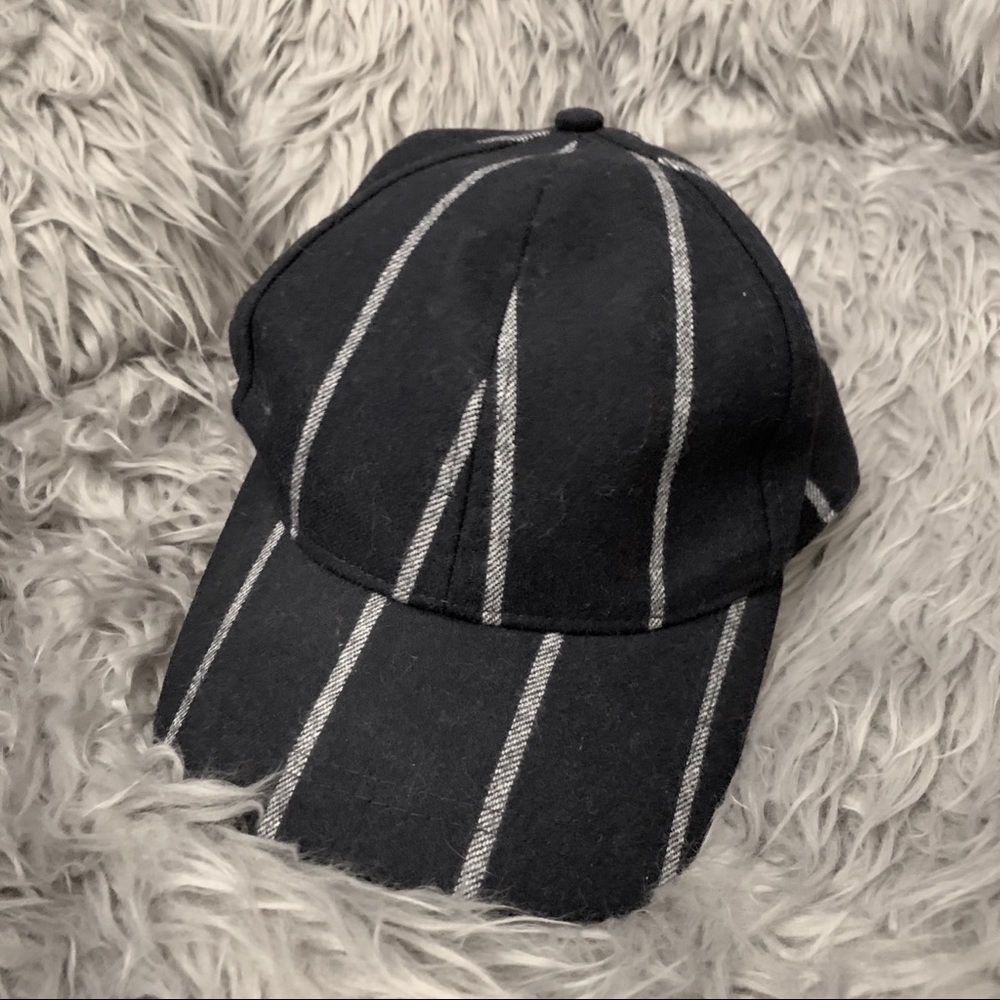 H&M Navy Striped Baseball Hat
